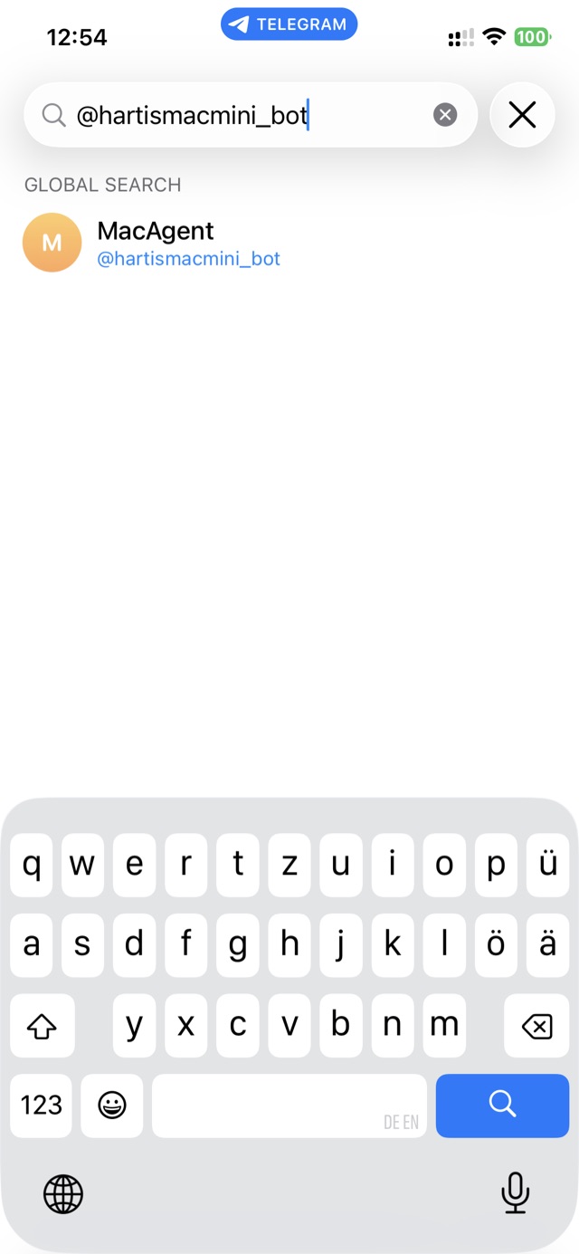 Telegram-Suche nach dem eigenen Bot
